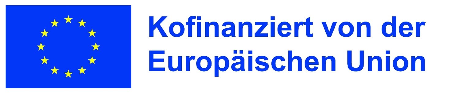 Logo der Europäischen Union. Daneben steht der Text: Kofinanziert von der Europäischen Union.