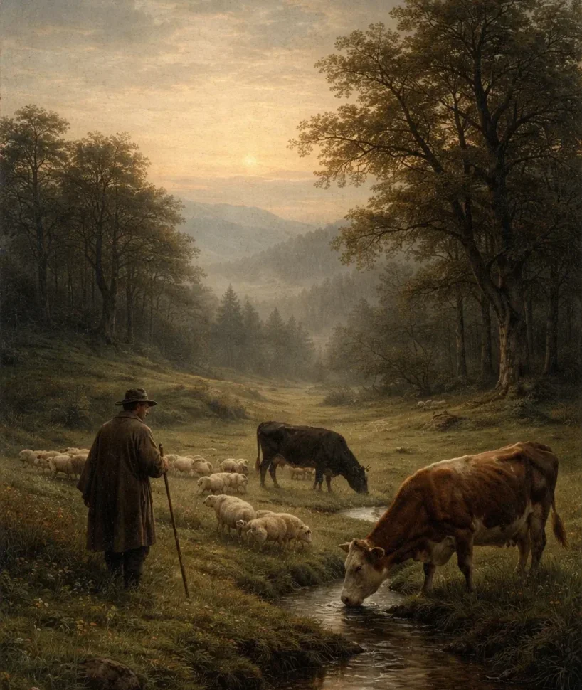KI generiertes Landschaftsbild der Romantik